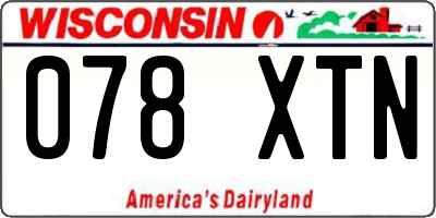 WI license plate 078XTN