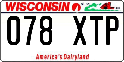WI license plate 078XTP
