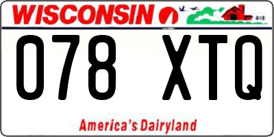 WI license plate 078XTQ