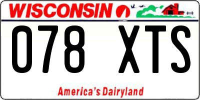 WI license plate 078XTS
