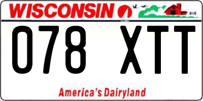 WI license plate 078XTT