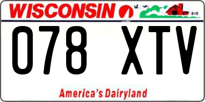 WI license plate 078XTV
