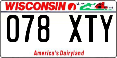 WI license plate 078XTY