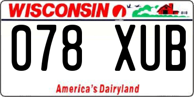 WI license plate 078XUB