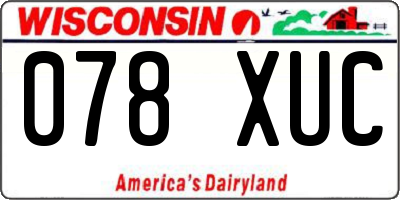 WI license plate 078XUC