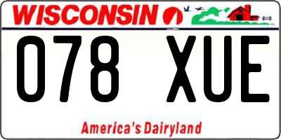 WI license plate 078XUE
