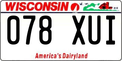 WI license plate 078XUI