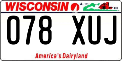 WI license plate 078XUJ