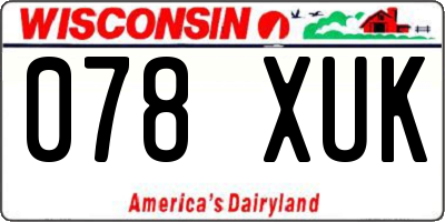 WI license plate 078XUK