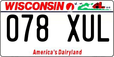 WI license plate 078XUL