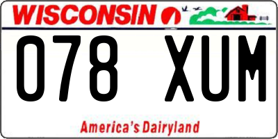 WI license plate 078XUM