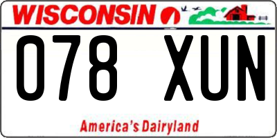 WI license plate 078XUN