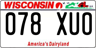 WI license plate 078XUO