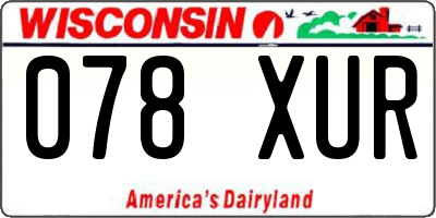 WI license plate 078XUR