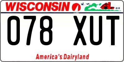 WI license plate 078XUT