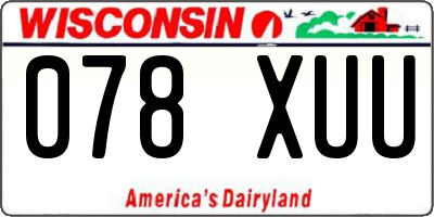 WI license plate 078XUU