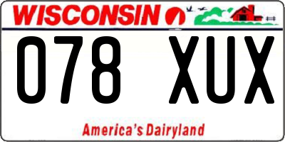 WI license plate 078XUX