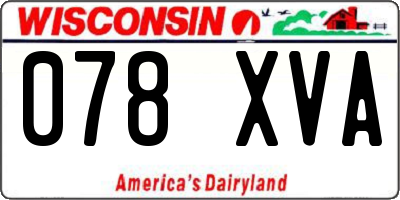 WI license plate 078XVA