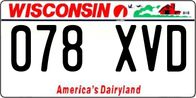 WI license plate 078XVD