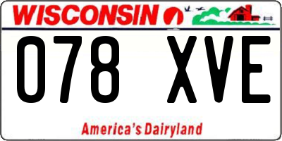 WI license plate 078XVE