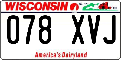 WI license plate 078XVJ