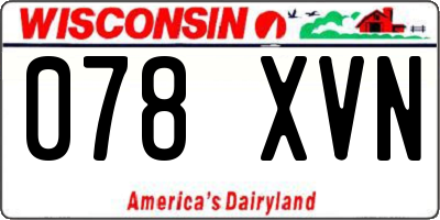 WI license plate 078XVN
