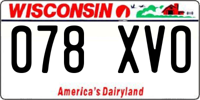 WI license plate 078XVO