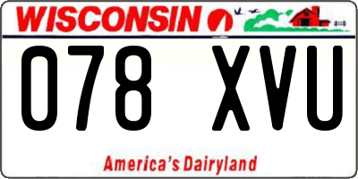 WI license plate 078XVU
