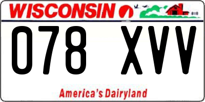 WI license plate 078XVV