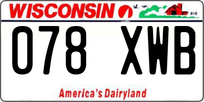 WI license plate 078XWB