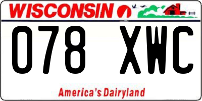WI license plate 078XWC