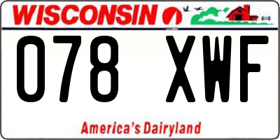 WI license plate 078XWF