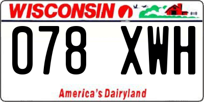 WI license plate 078XWH