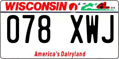 WI license plate 078XWJ