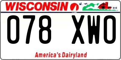 WI license plate 078XWO