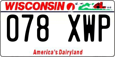 WI license plate 078XWP