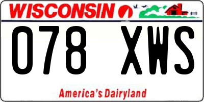 WI license plate 078XWS