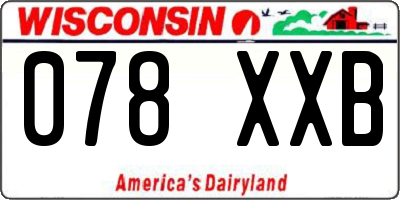 WI license plate 078XXB