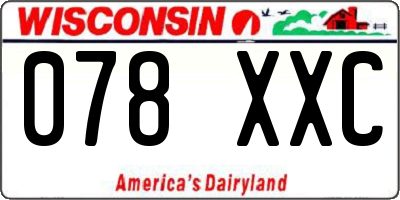 WI license plate 078XXC