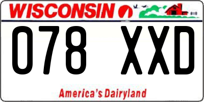 WI license plate 078XXD