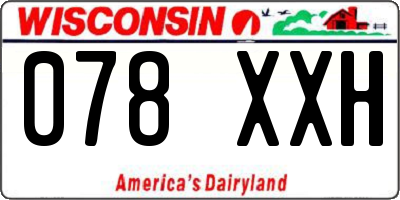 WI license plate 078XXH