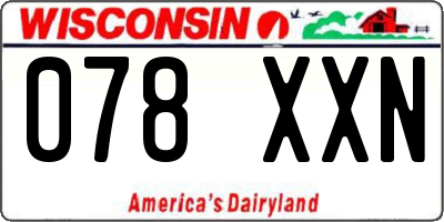 WI license plate 078XXN