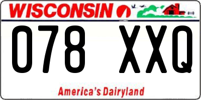 WI license plate 078XXQ