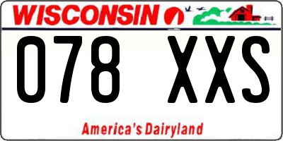 WI license plate 078XXS