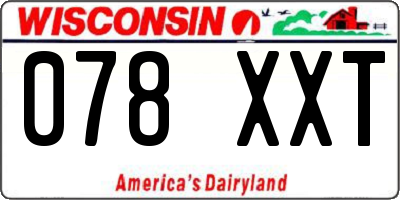 WI license plate 078XXT