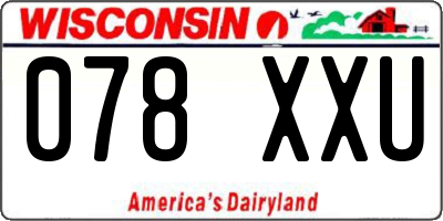 WI license plate 078XXU