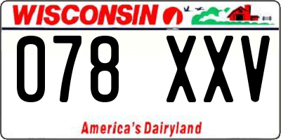 WI license plate 078XXV