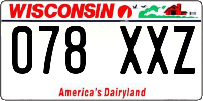 WI license plate 078XXZ