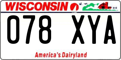 WI license plate 078XYA