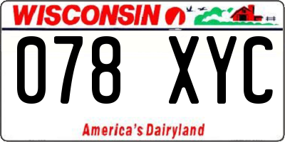 WI license plate 078XYC